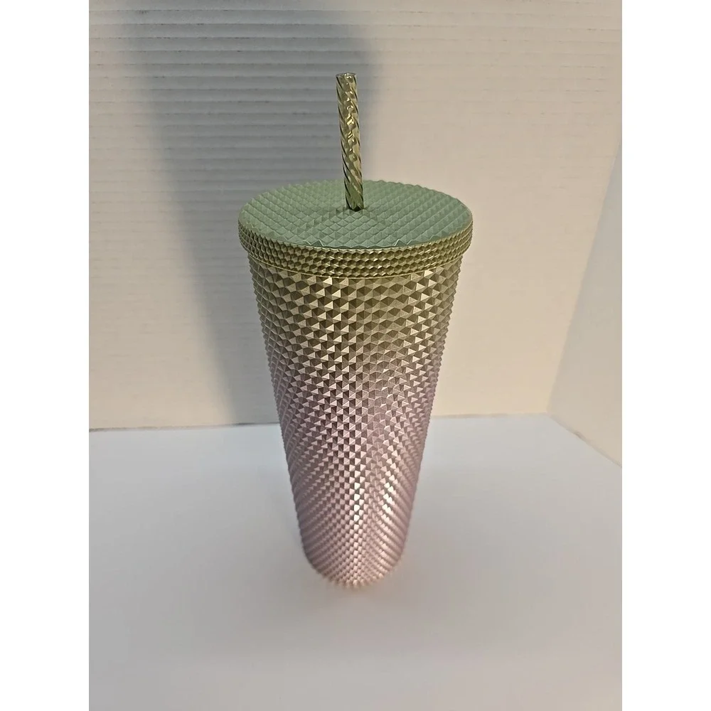 Starbucks Fall 2024 Green & Purple Studded Gradient Cold Cup Tumbler, Venti 24oz